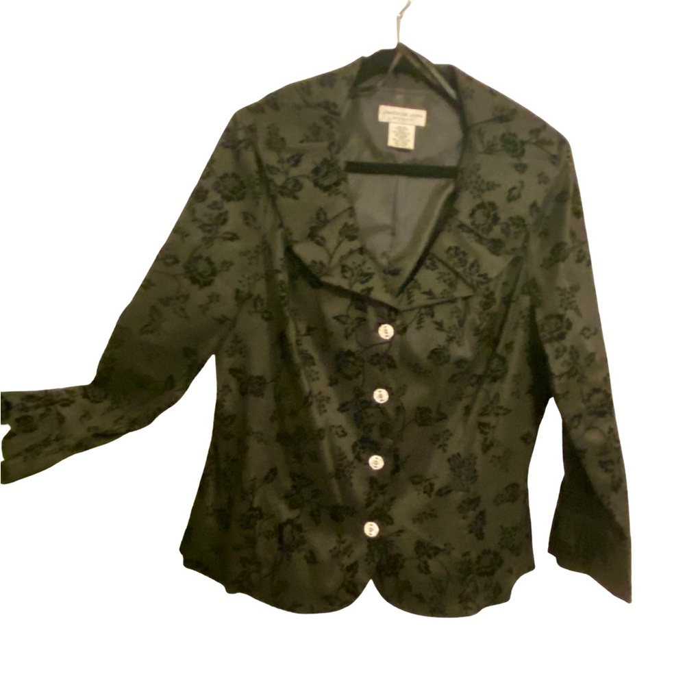 Jackie Jon Black Floral Women's Blazer | 16W